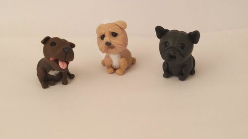 Miniatura Cachorrinhos em Biscuit