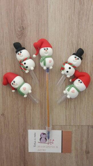 Ponteiras Boneco de Neve para Caneta Bic