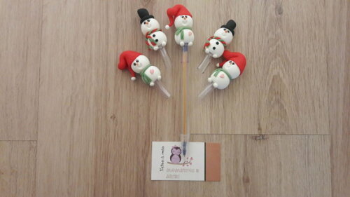 Ponteiras Boneco de Neve para Caneta Bic