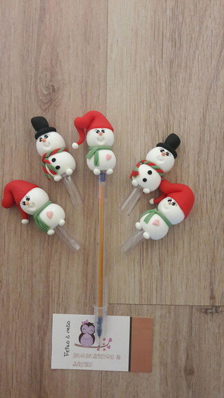 Ponteiras Boneco de Neve para Caneta Bic