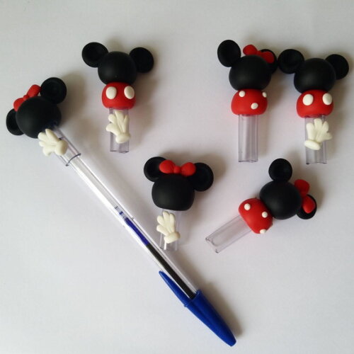 Ponteiras Lembrancinhas Minie e Mickey para Caneta Bic