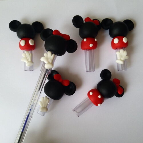Ponteiras Lembrancinhas Minie e Mickey para Caneta Bic