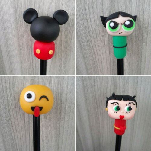 Ponteiras Desenho para Caneta Bic Lembrancinhas Biscuit