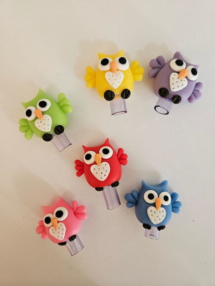 Ponteiras para Caneta Bic Corujinhas em Biscuit