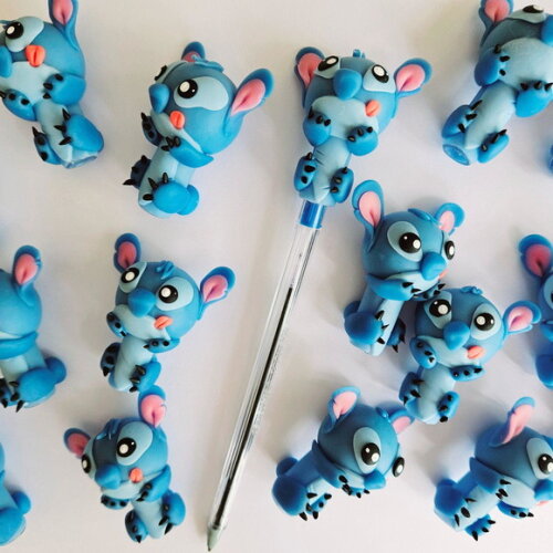 Ponteiras para Caneta Bic Stitch Lembrancinhas Biscuit