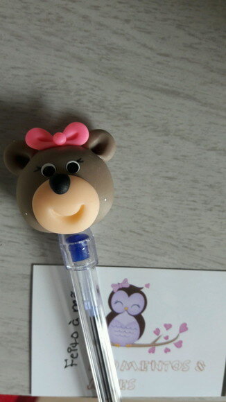 Ponteiras Ursinho Lembrancinha para Caneta Bic