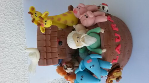 Topo de Bolo a Arca de Noe e Seus Animais