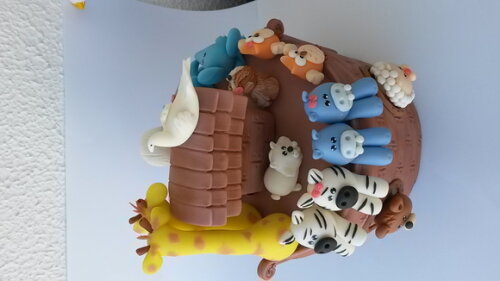 Topo de Bolo a Arca de Noe e Seus Animais