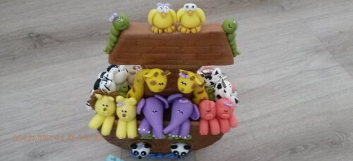 Topo de Bolo Arca de Noé Animais