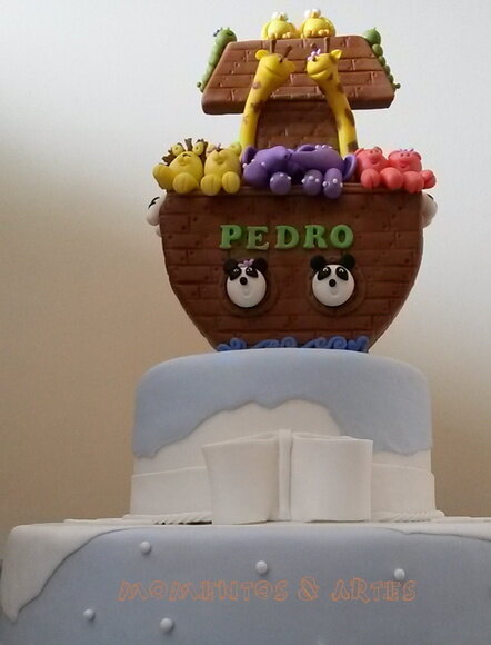 Topo de Bolo Arca de Noé Animais