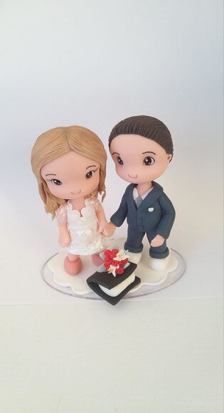 Topo de bolo casamento civil fofucho biscuit