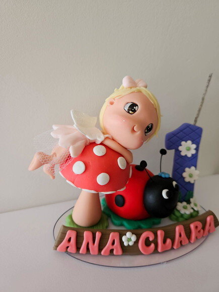 Topo de Bolo com Vela Jardim Personalizada