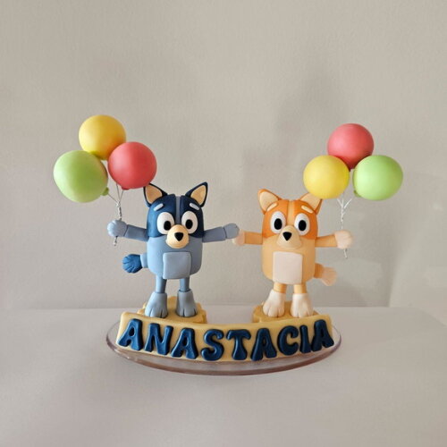 Topo de Bolo de Aniversário Blue e Bingo