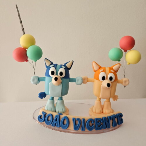 Topo de Bolo de Aniversário Blue e Bingo