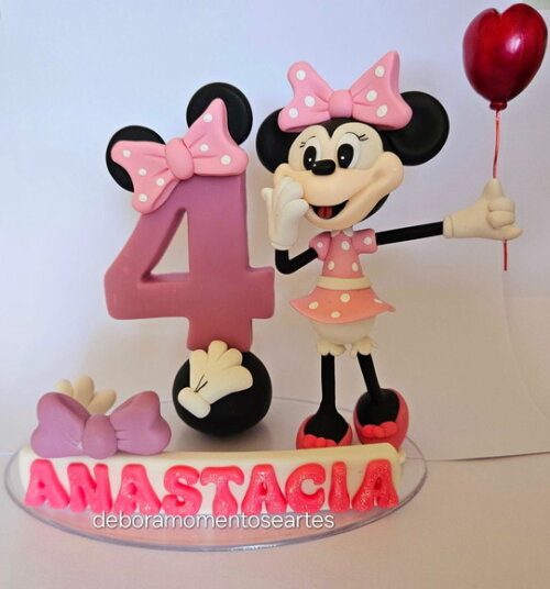 Topo de Bolo de Aniversário Mini Ratinha