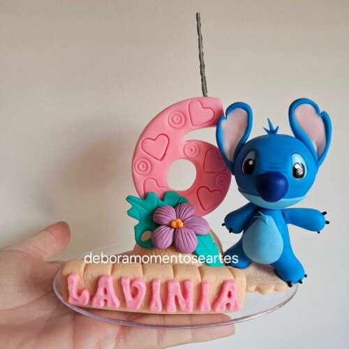Topo de Bolo de Aniversário Stitch