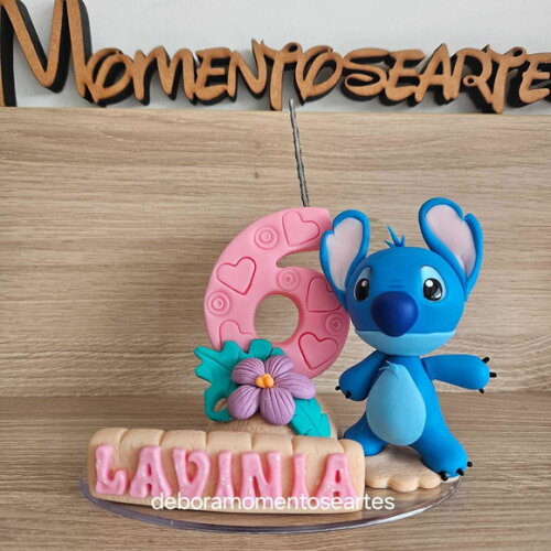 Topo de Bolo de Aniversário Stitch