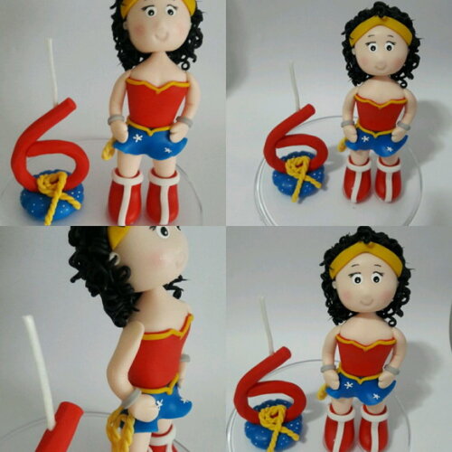 Topo de bolo mulher maravilha biscuit