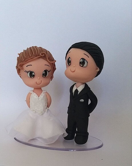 Topo de Bolo Noivinhos Casamento Biscuit