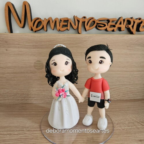 Topo de Bolo Noivos Casamento Biscuit