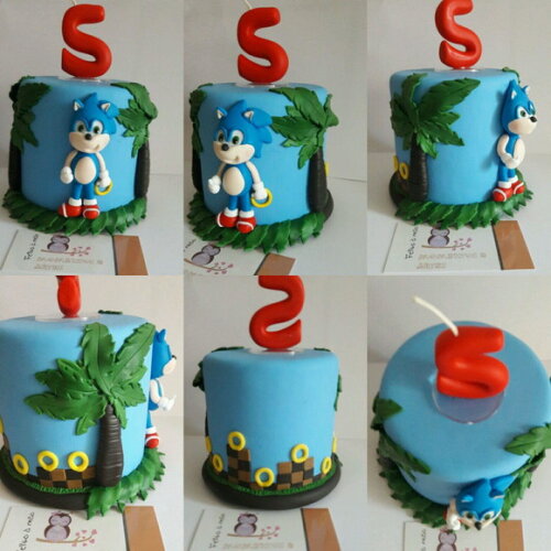 Topo de Bolo Sonic Biscuit