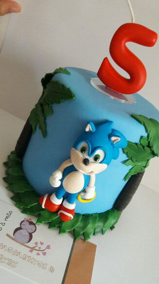 Topo de Bolo Sonic Biscuit