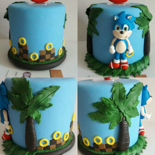Topo de Bolo Sonic Biscuit