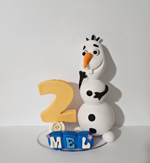 Topo de Bolo Vela Olaf Frozen Biscuit