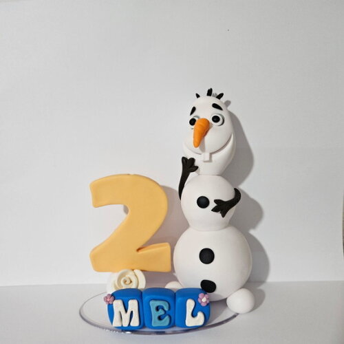Topo de Bolo Vela Olaf Frozen Biscuit