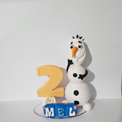 Topo de Bolo Vela Olaf Frozen Biscuit
