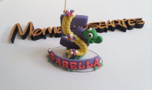 Topo de Bolo Vela Rapunzel