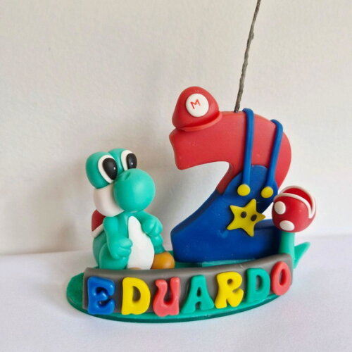 Topo de Bolo Vela Super Mario