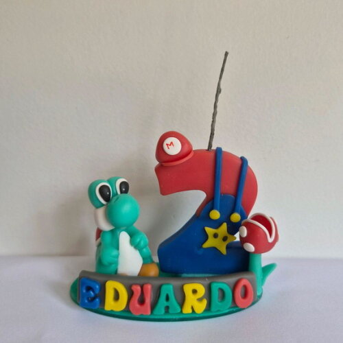 Topo de Bolo Vela Super Mario