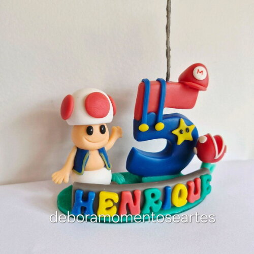 Topo de Bolo Vela Super Mario