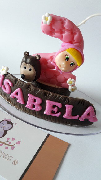 Topo Vela a Menina e o Urso Personalizada