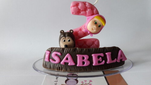 Topo Vela a Menina e o Urso Personalizada