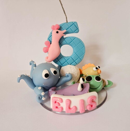 Topo Vela Fundo do Mar Candy Biscuit