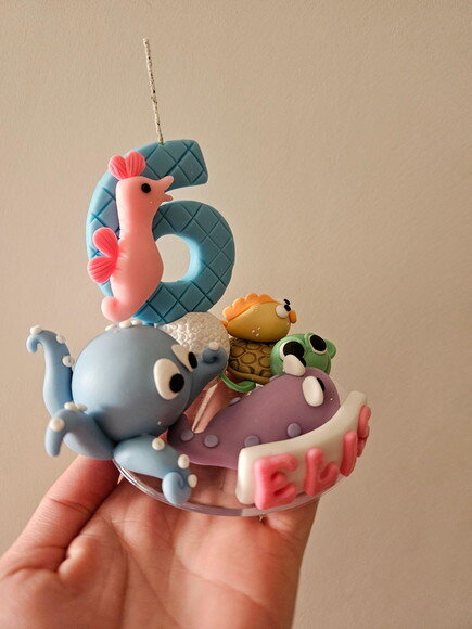 Topo Vela Fundo do Mar Candy Biscuit