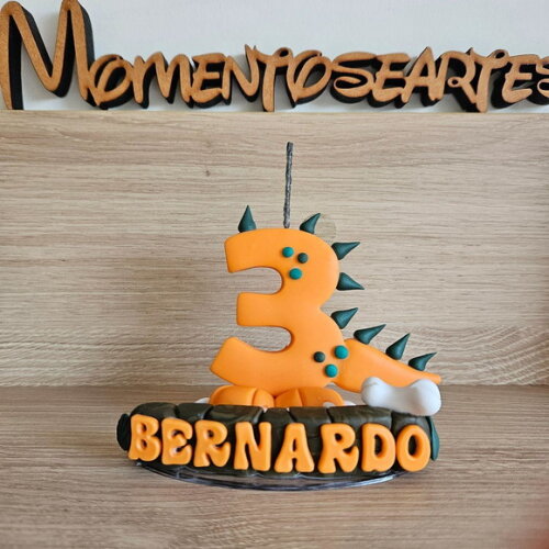 Vela Dinossauro Biscuit