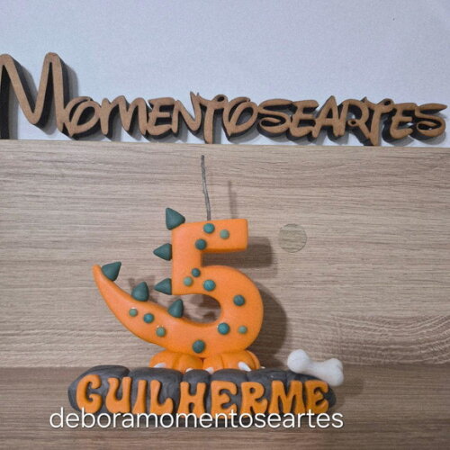 Vela Dinossauro Biscuit