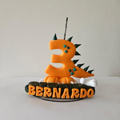 Vela Dinossauro Biscuit