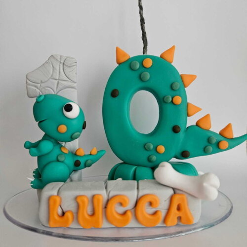 Vela Dinossauro Biscuit 2 Numerais