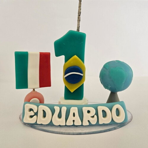 Vela Personalizada Países Bandeiras Biscuit