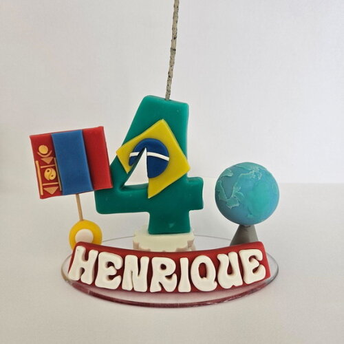 Vela Personalizada Países Bandeiras Biscuit