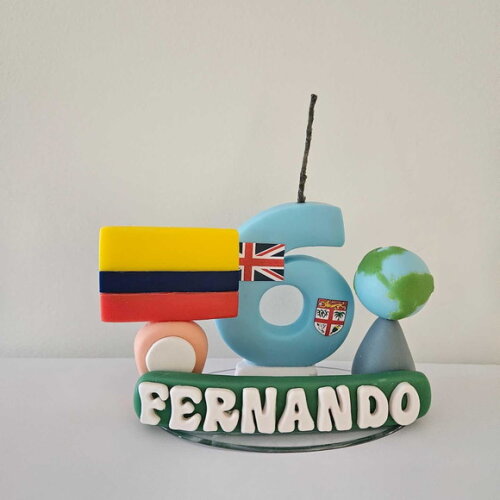 Vela Personalizada Países Bandeiras Biscuit