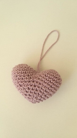 15 Corações Rosa Claro Amigurumi Lembrancinha