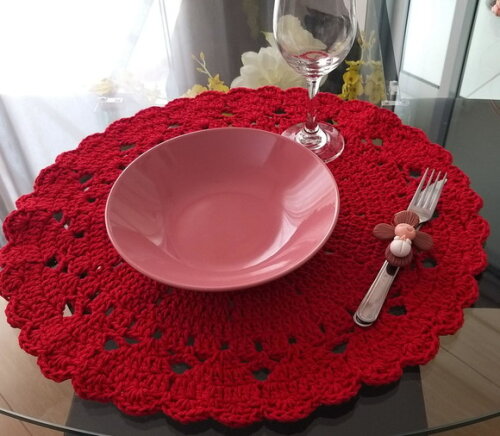 8 Souplast de Crochê Detalhe Coração