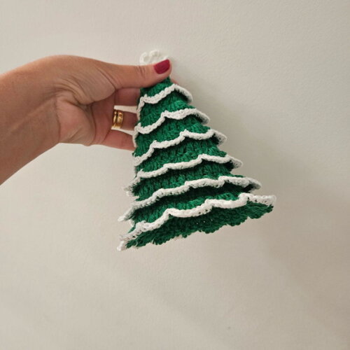 Arvore de Natal de Mesa Crochê com Mini Pisca Pisca