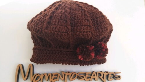 Boina de Croche feminina marrom