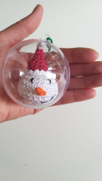 Bola de Natal Boneco Amigurumi